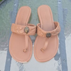 KURT GEIGER London Kensington Quilted Leather T-Bar Sandals Sz Eu 39 US 8.5